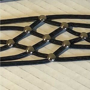 Black macramé laced belt